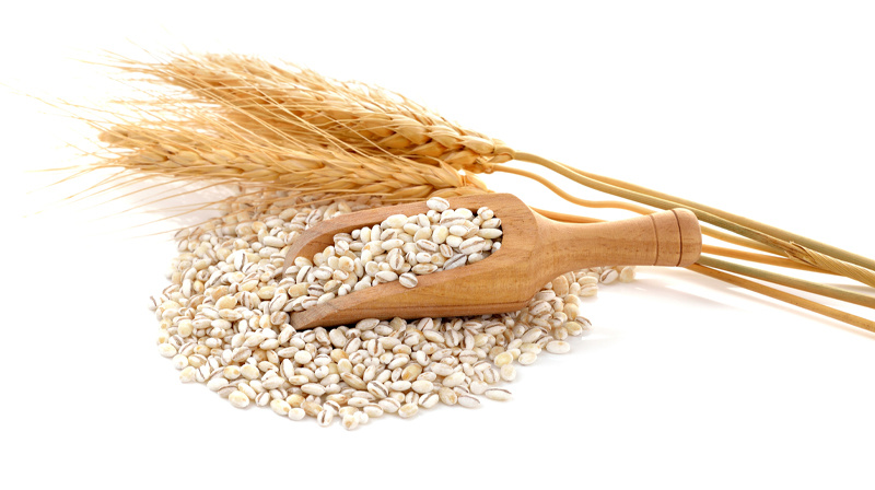 grains raw white background